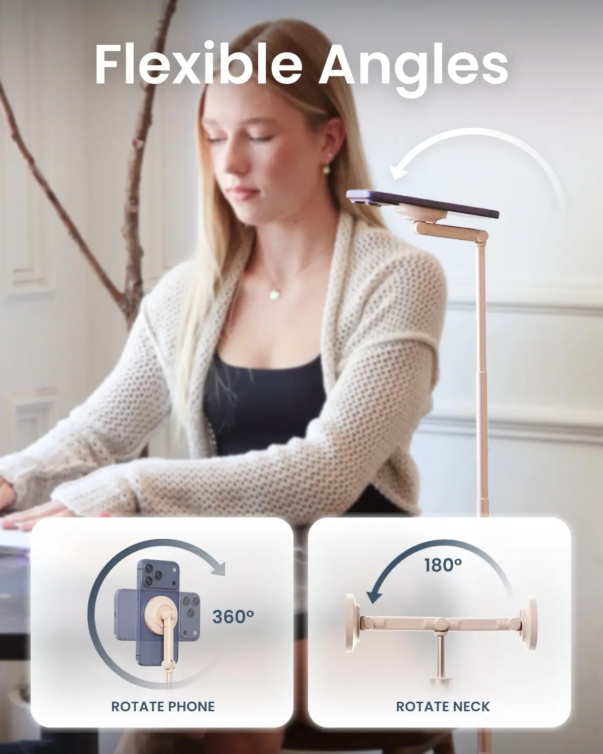 JustTap Magnetic Phone Tripod - Ombré Peach