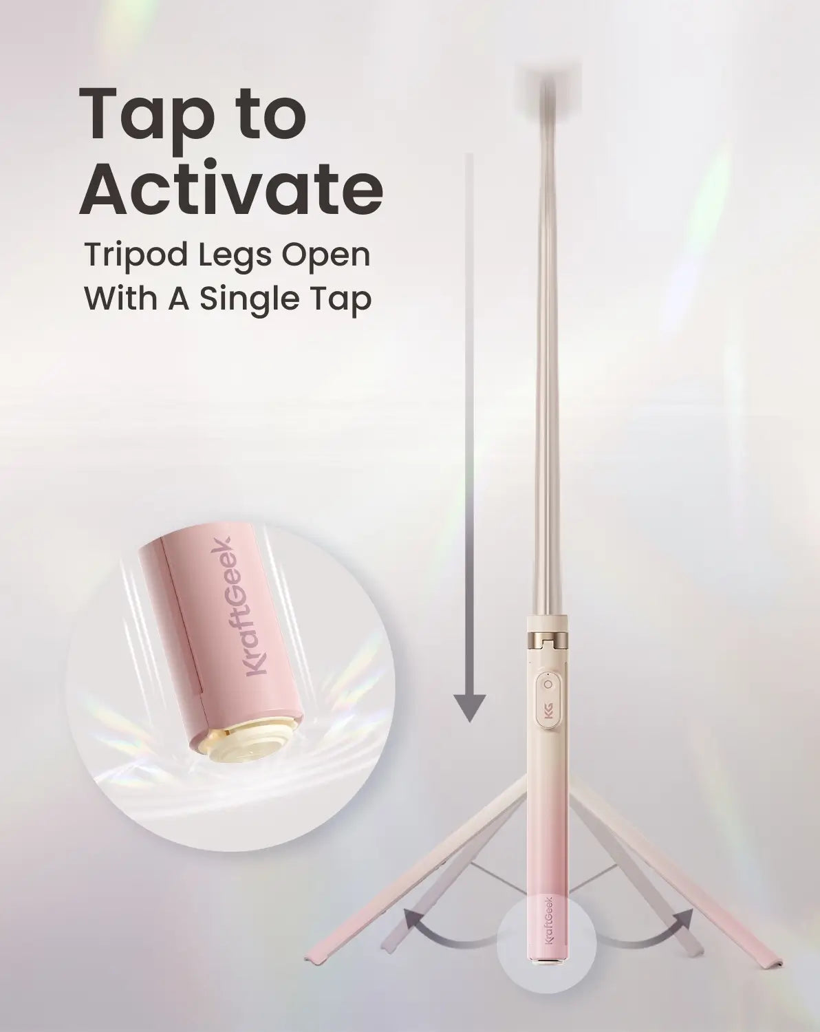 JustTap Magnetic Phone Tripod - Ombré Peach