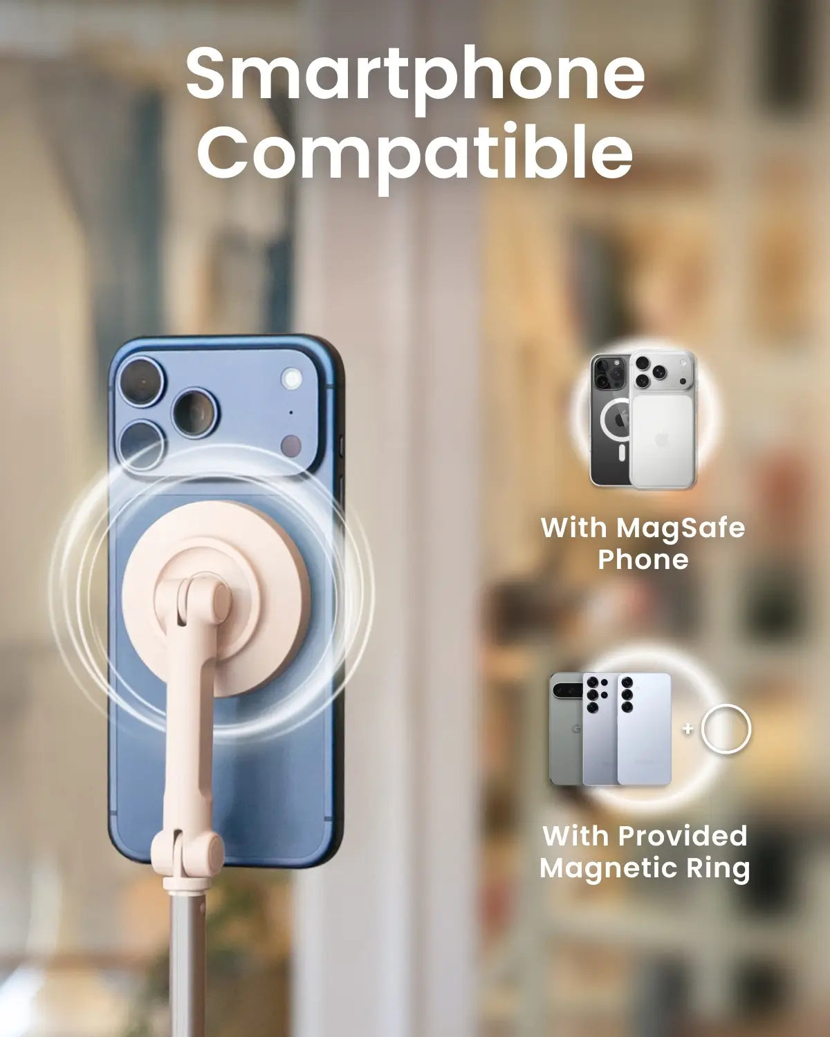 JustTap Magnetic Phone Tripod - Ombré Peach